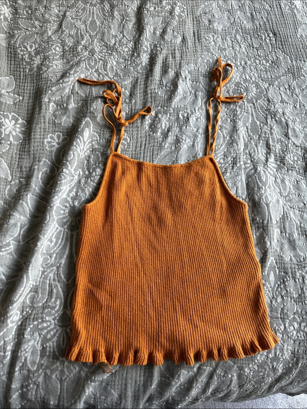 Women’s Ribbed Tie-Strap Cami Tank Top